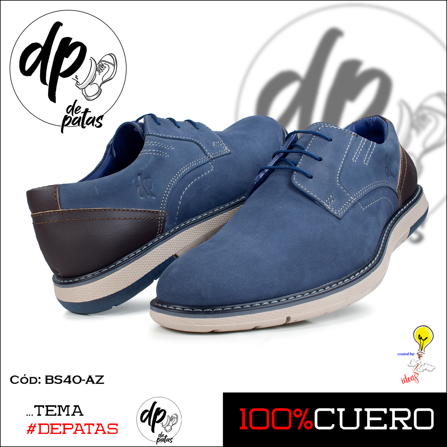 Derby casual (BS4O-AZ) horma exacta