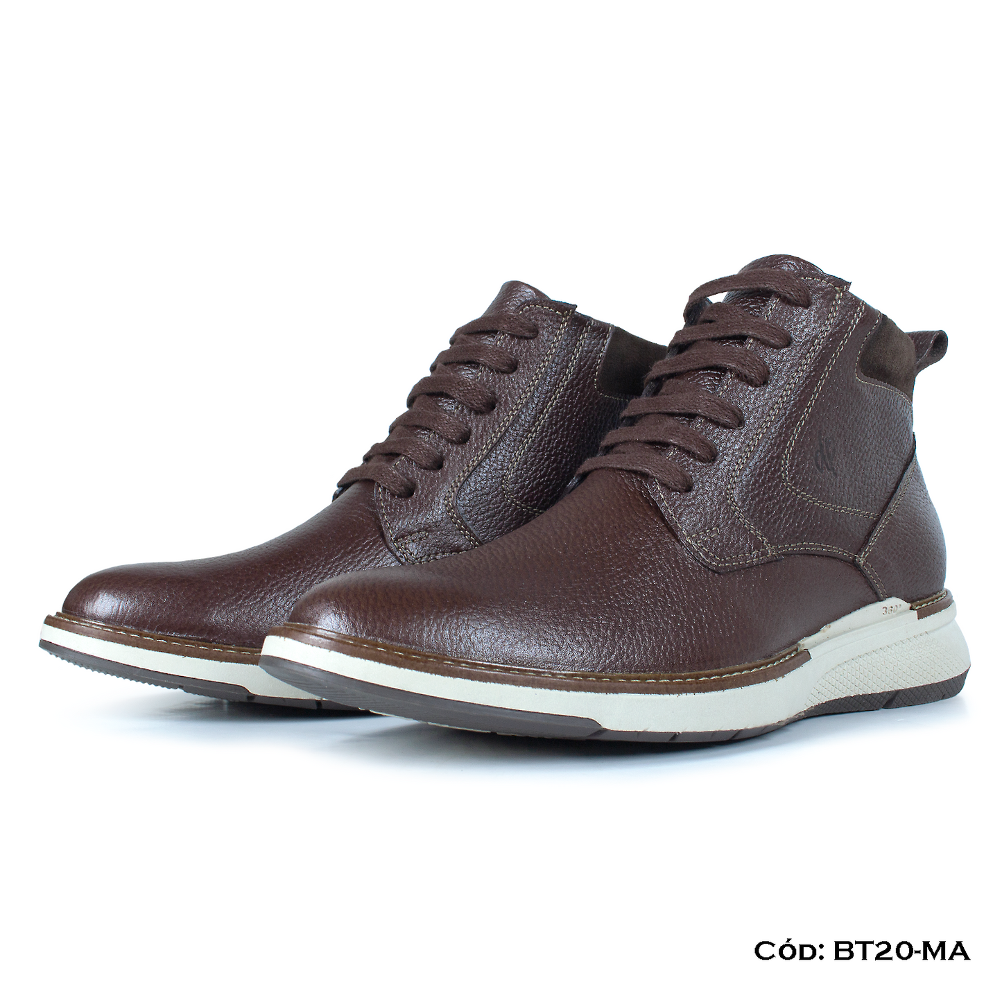 PREMIUM — Botín cuero natural marrón estilo casual — Horma Grande (BT20-MA) | De Patas