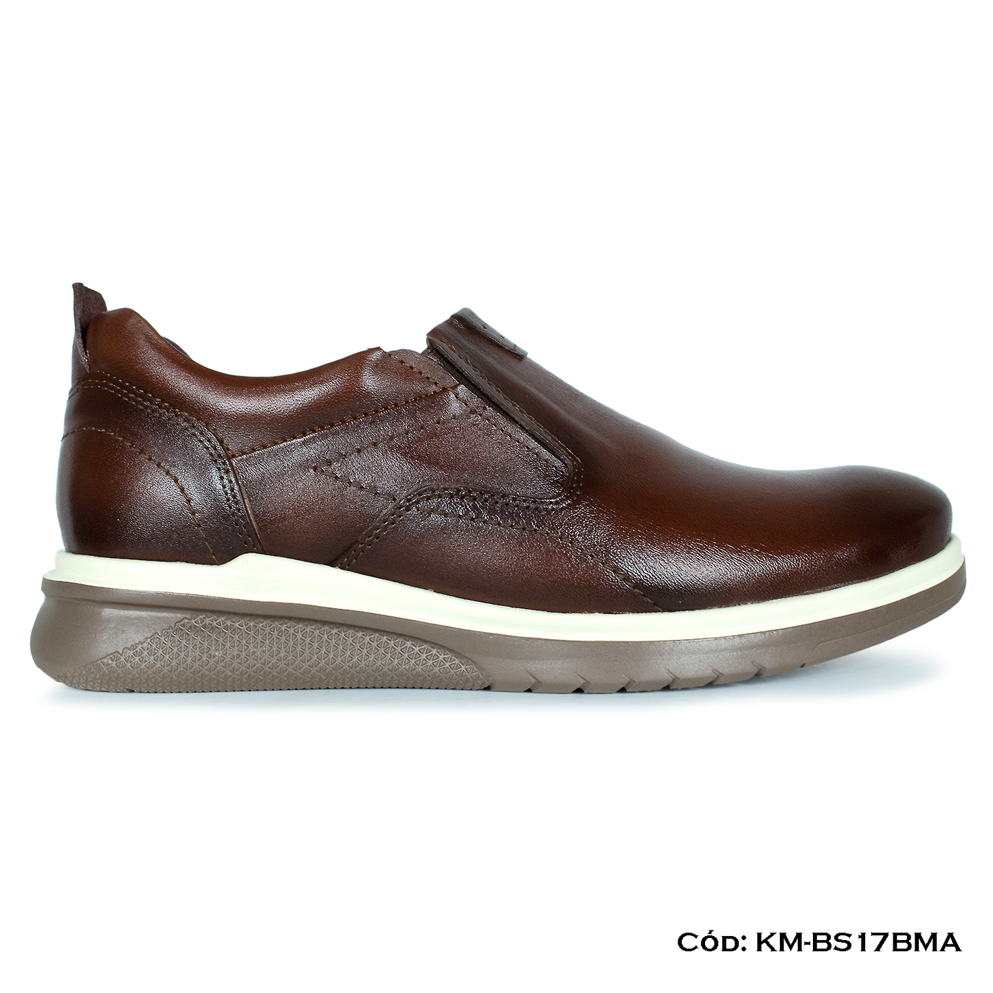 Mocasín Casual Cuero Lustrable Apache Suela Eva — Horma Exacta (KM-BS17BMA)
