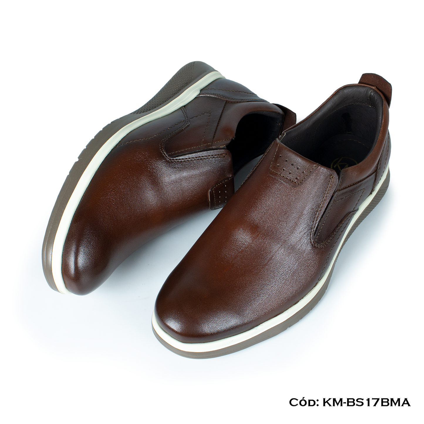 Mocasín Casual Cuero Lustrable Apache Suela Eva — Horma Exacta (KM-BS17BMA)