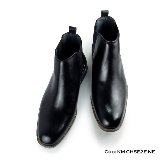 (KM-CHSE2E-NE) Chelsea Boot Cuero Natural Negro — Horma Grande