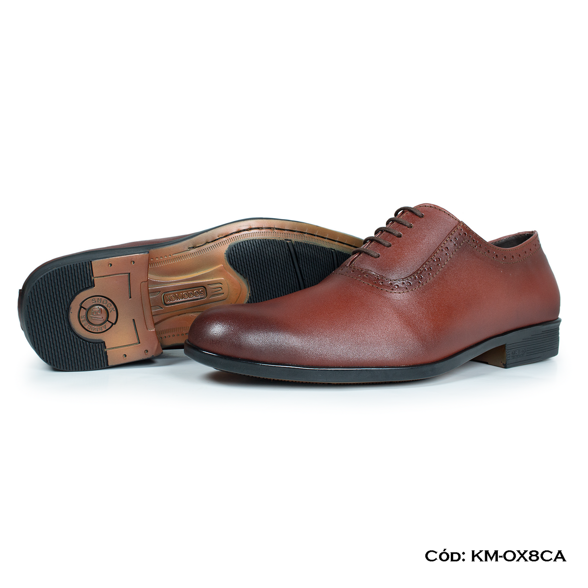(KM-OX8CA) Calzado de vestir, estilo Oxford, cuero natural, caramelo, horma exacta | de patas