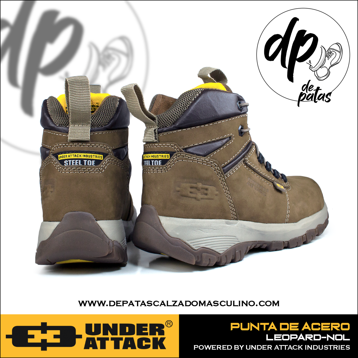 Under Attack botín con punta de acero (LEOPARD-NOL) horma exacta