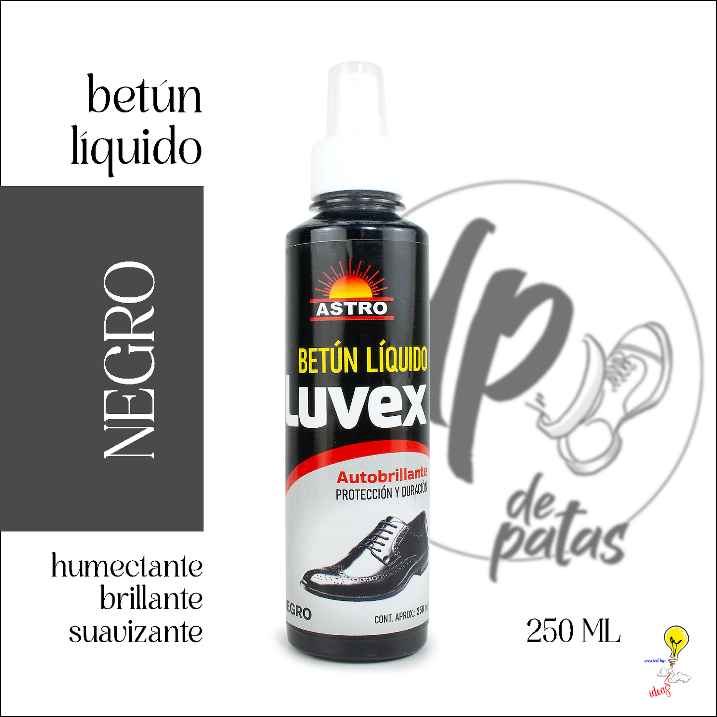 Betún líquido autobrillante (LUVEX-NEGRO 250ml)