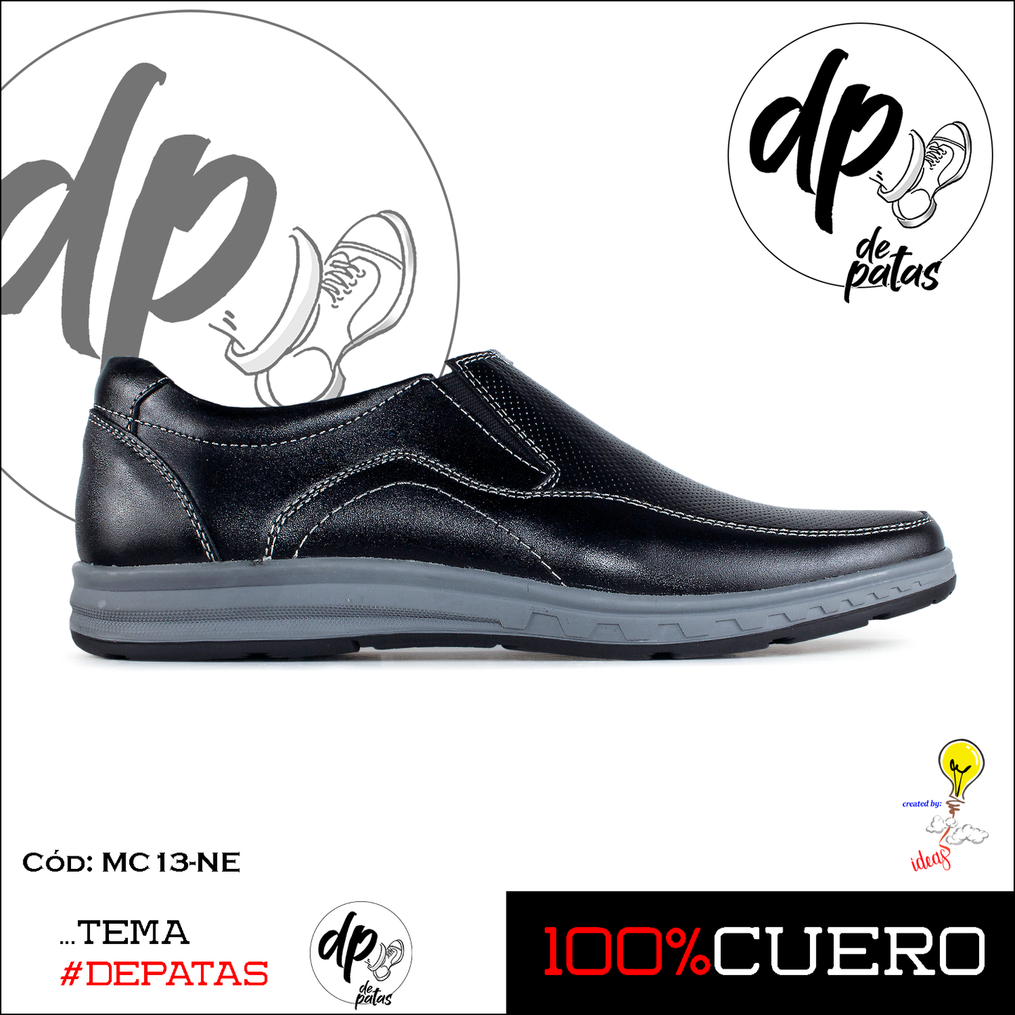 Mocasín casual (MC13-NE) horma grande