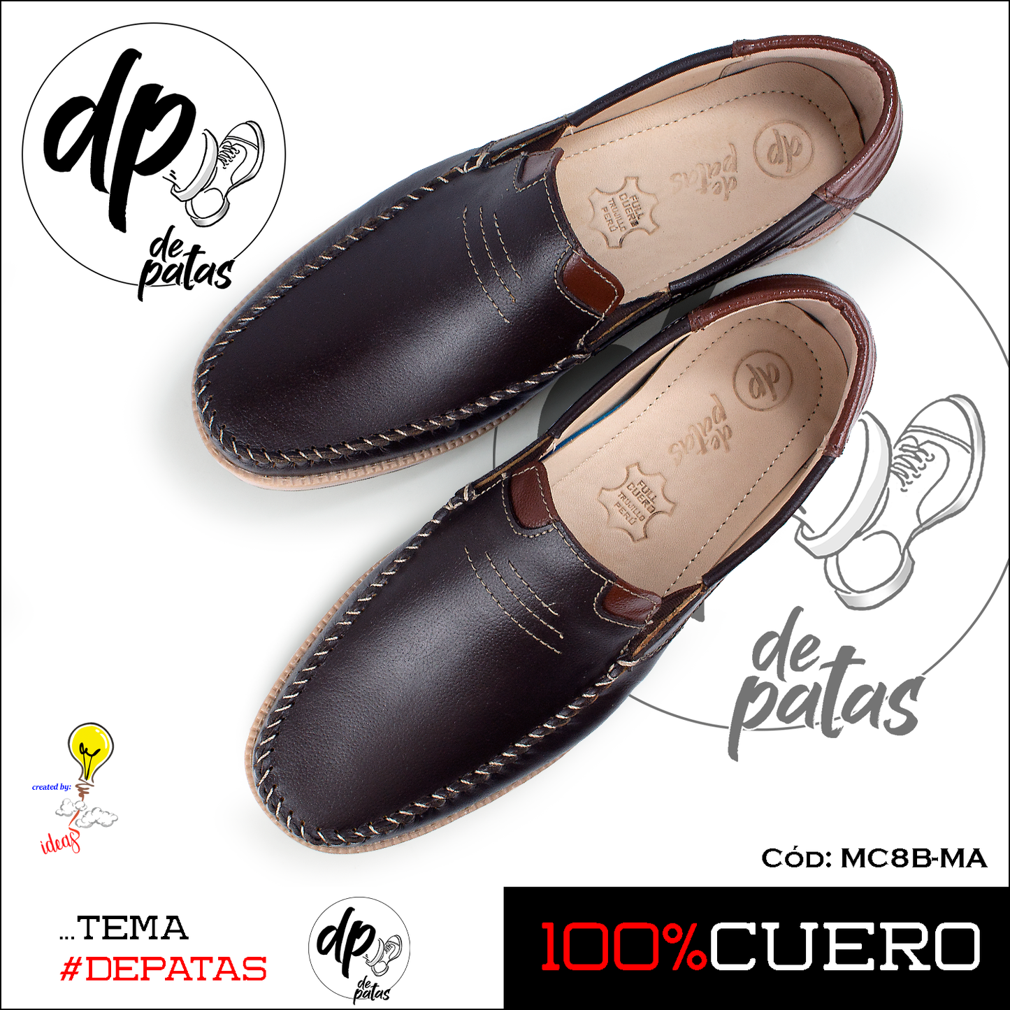 Mocasín casual (MC8B-MA) horma grande