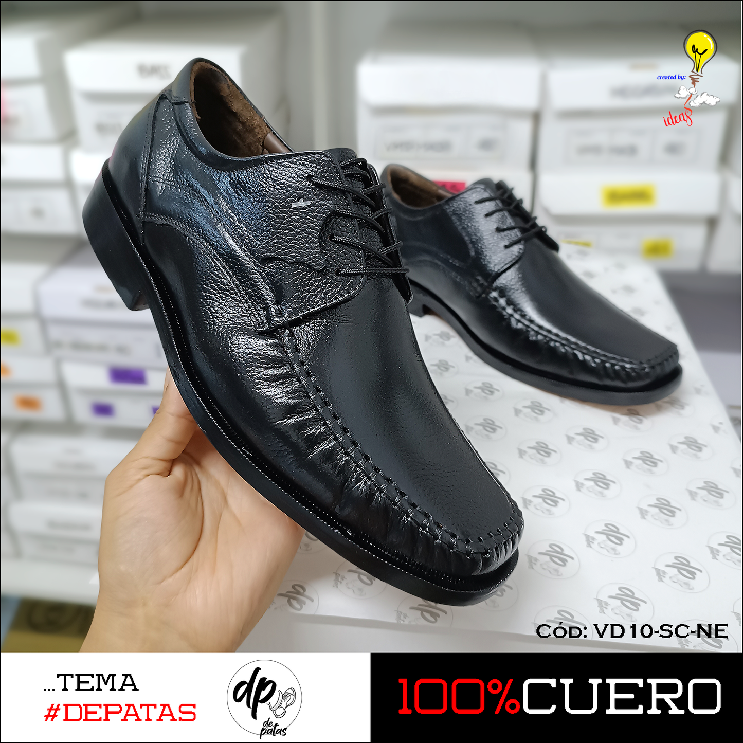 Derby de vestir (VD10-SC-NE) horma exacta