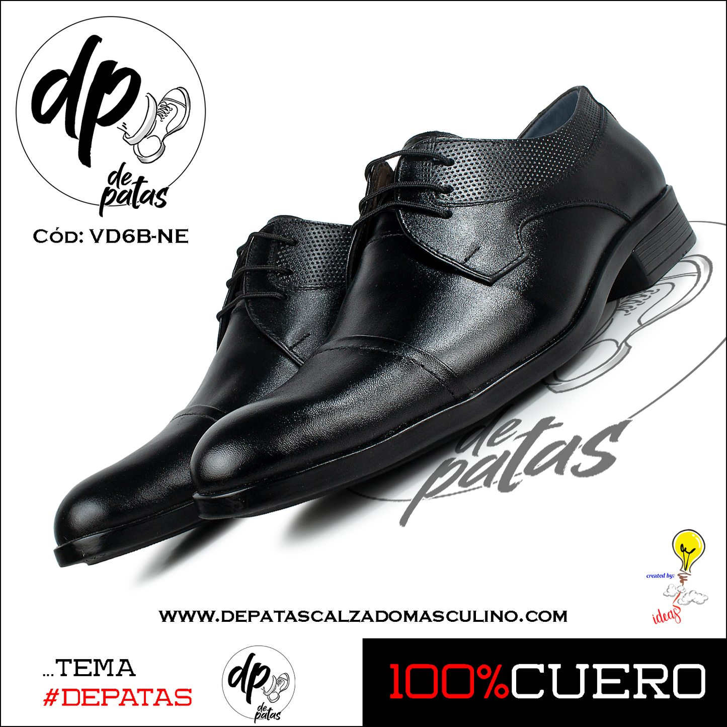 Derby de vestir (VD6B-NE) horma exacta