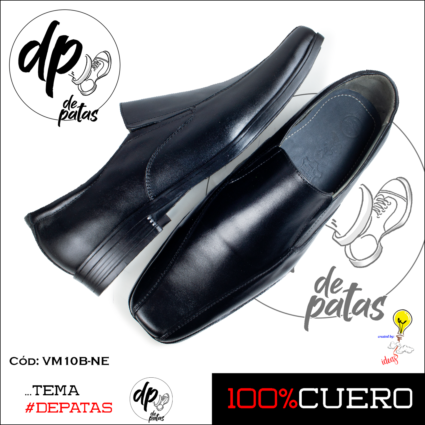 Mocasín de vestir (VM10B-NE) horma exacta