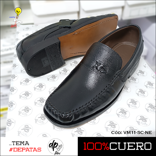 Mocasín de vestir (VM11-SC-NE) horma exacta