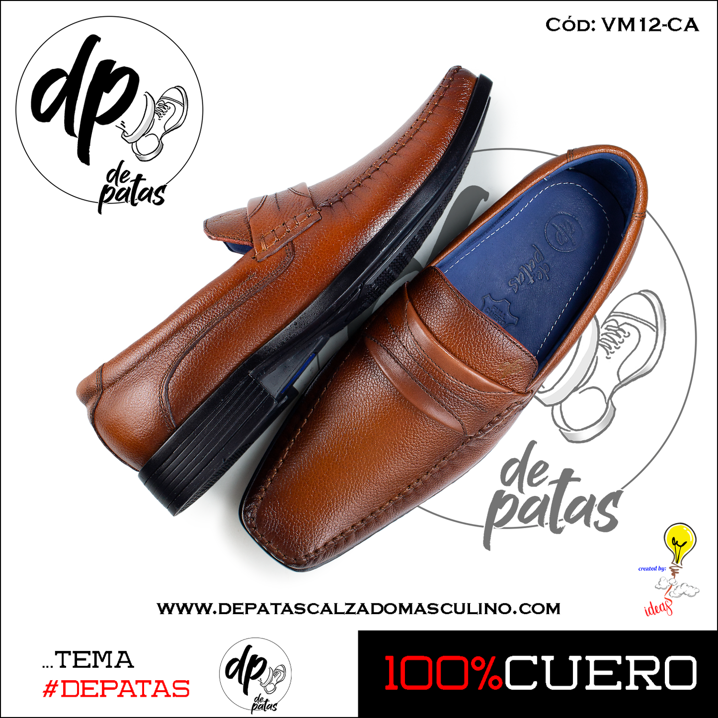 Mocasín de vestir (VM12-CA) horma grande