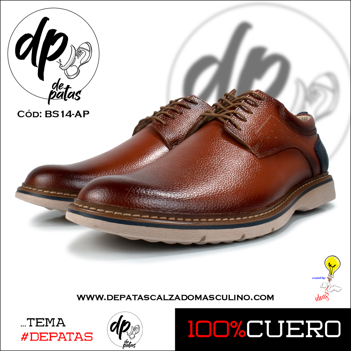 Derby casual (BS14-AP) horma grande