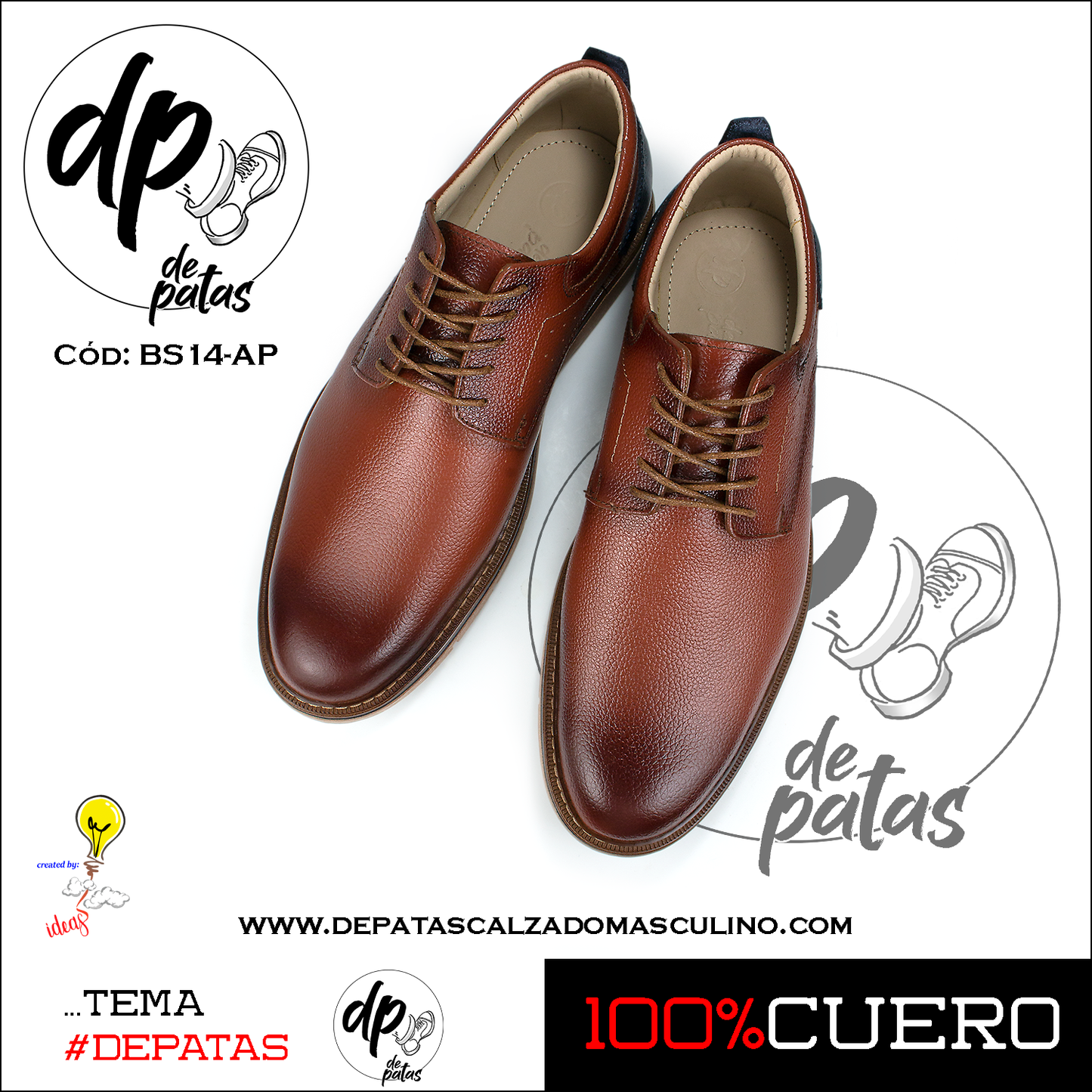 Derby casual (BS14-AP) horma grande
