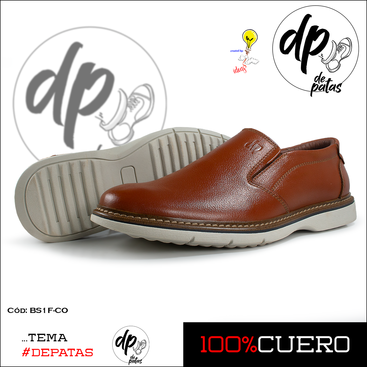 Mocasín casual (BS1F-CO) horma exacta