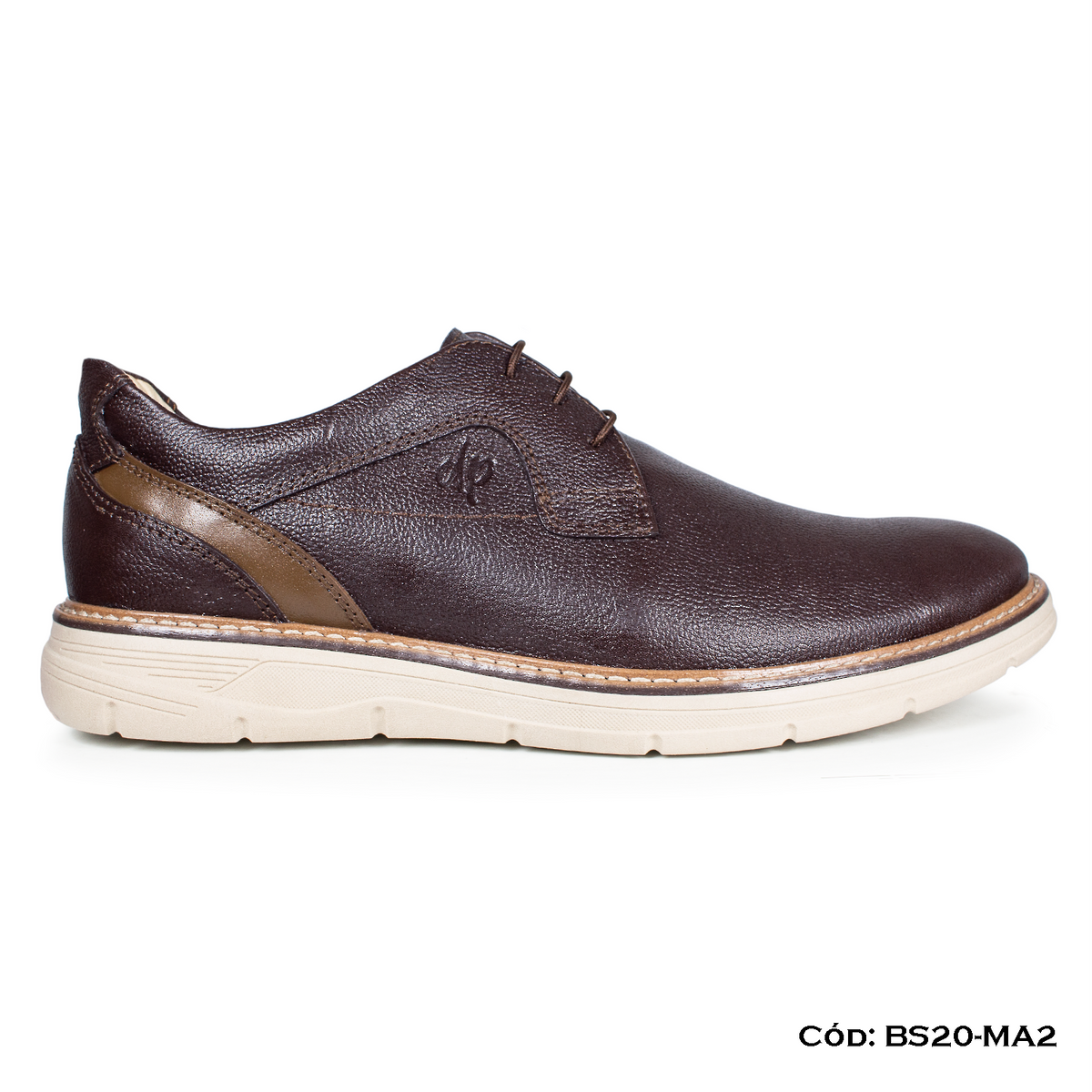 (BS20-MA2) Derby Casual Cuero Lustrable Marrón Suela Expanso — Horma Exacta | de patas
