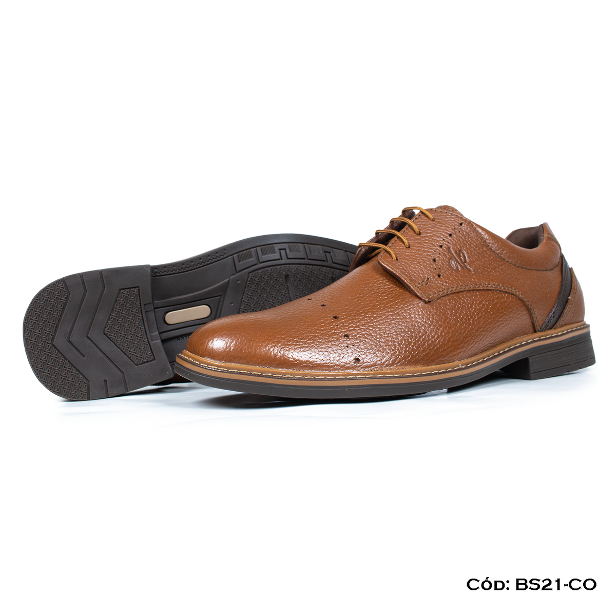(BS21-CO) Derby Casual Cuero Lustrable Cobre Suela Caucho— Horma Exacta | de patas