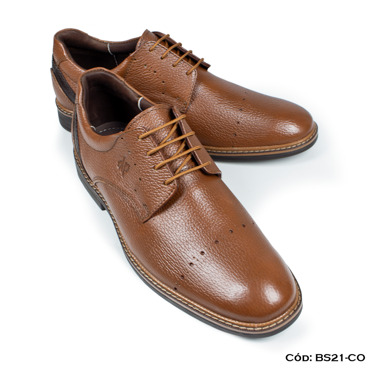 (BS21-CO) Derby Casual Cuero Lustrable Cobre Suela Caucho— Horma Exacta | de patas