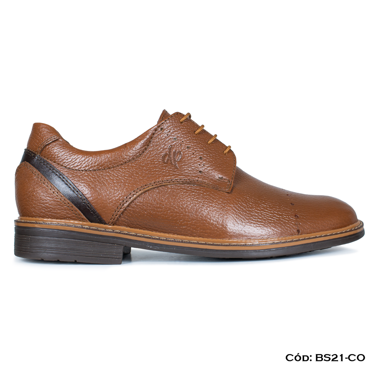 (BS21-CO) Derby Casual Cuero Lustrable Cobre Suela Caucho— Horma Exacta | de patas