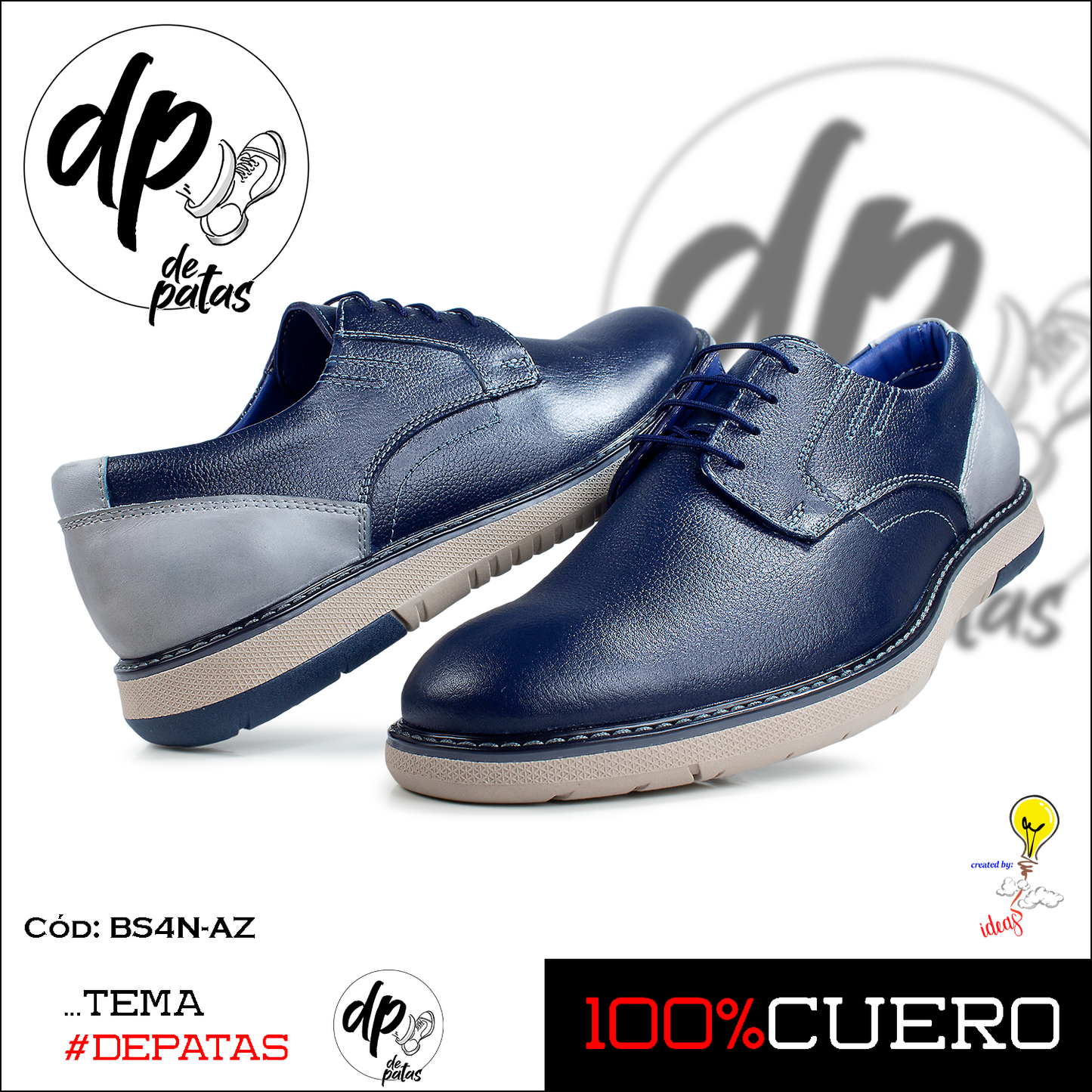 Derby casual (BS4N-AZ) horma exacta