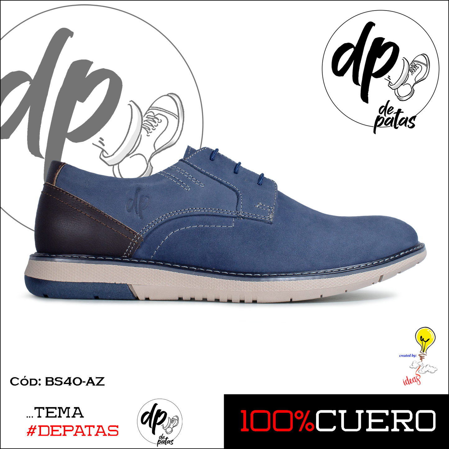 Derby casual (BS4O-AZ) horma exacta