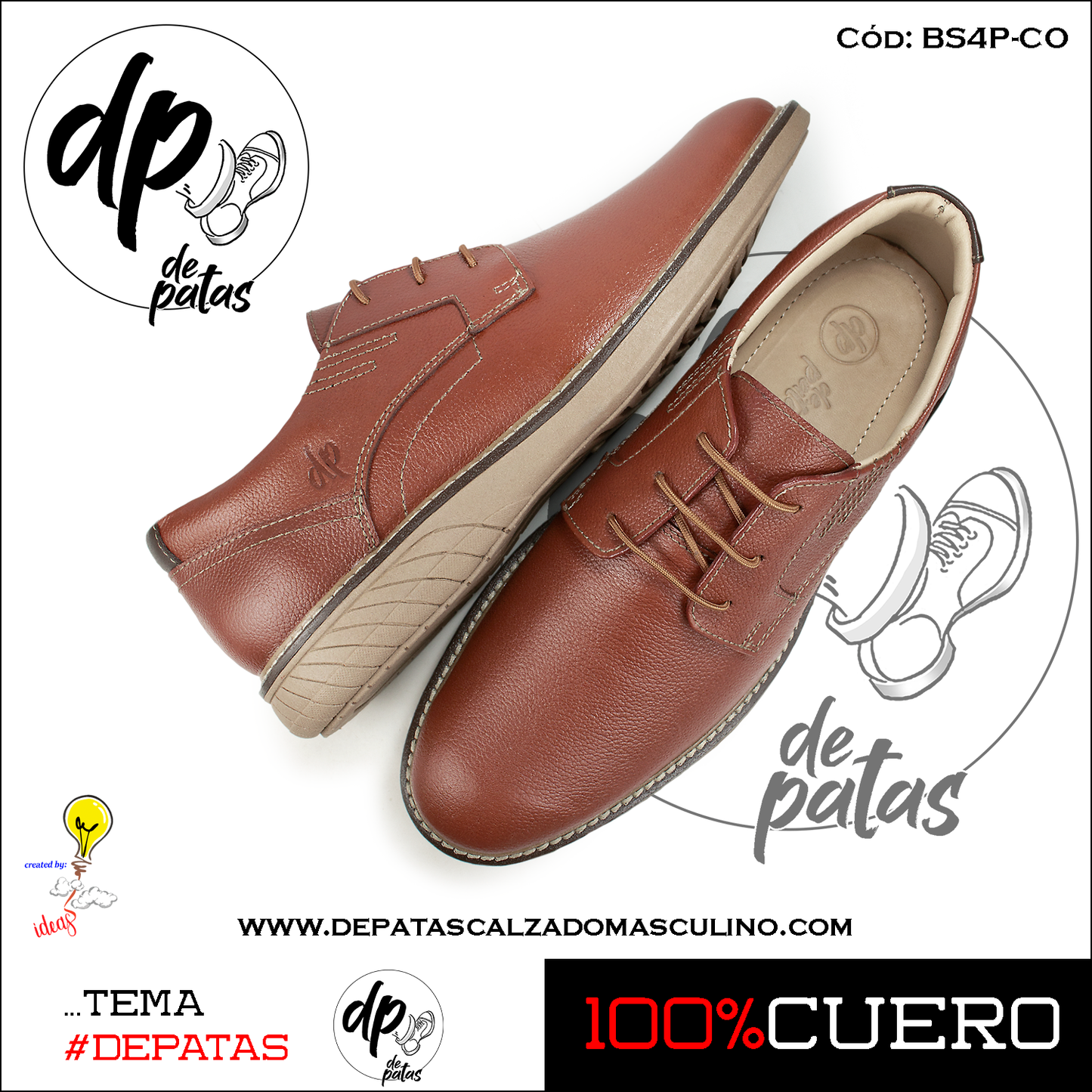 Derby casual (BS4P-CO) horma exacta
