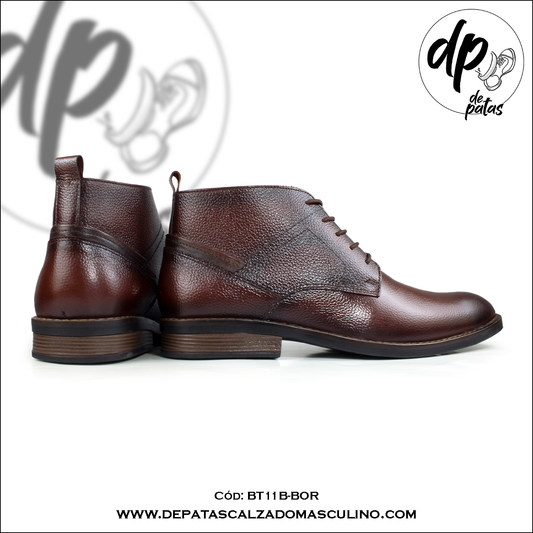 Botines de cuero, full badana (BT11B-BOR) horma grande