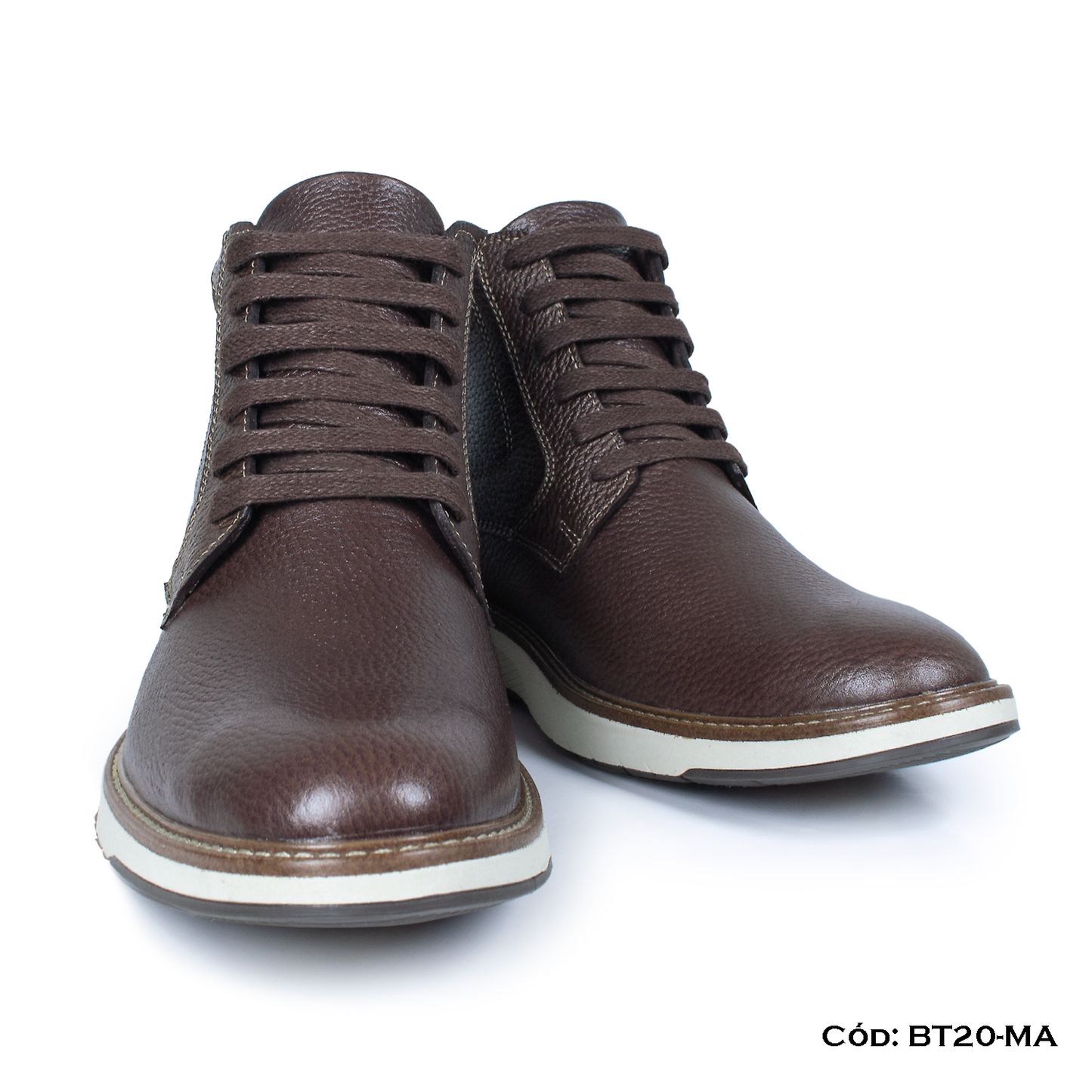 PREMIUM — Botín cuero natural marrón estilo casual — Horma Grande (BT20-MA) | De Patas