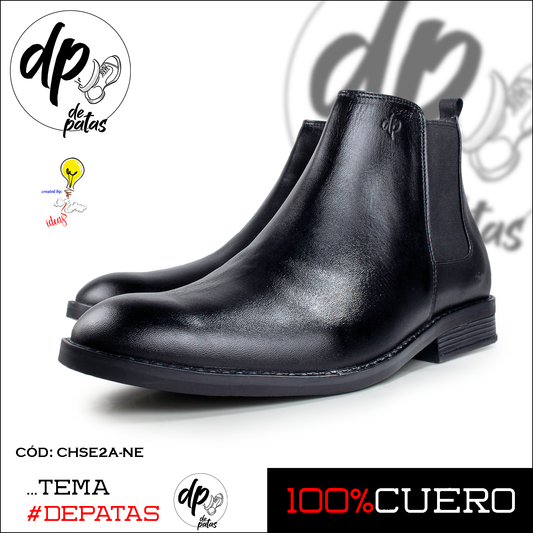 Chelsea Boot, plantilla y forro de badana, suela de caucho (CHSE2A-NE) horma grande