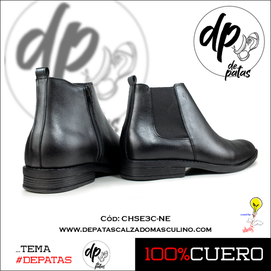 Chelsea Boot, plantilla y forro de badana, suela de caucho (CHSE3C-NE) horma grande
