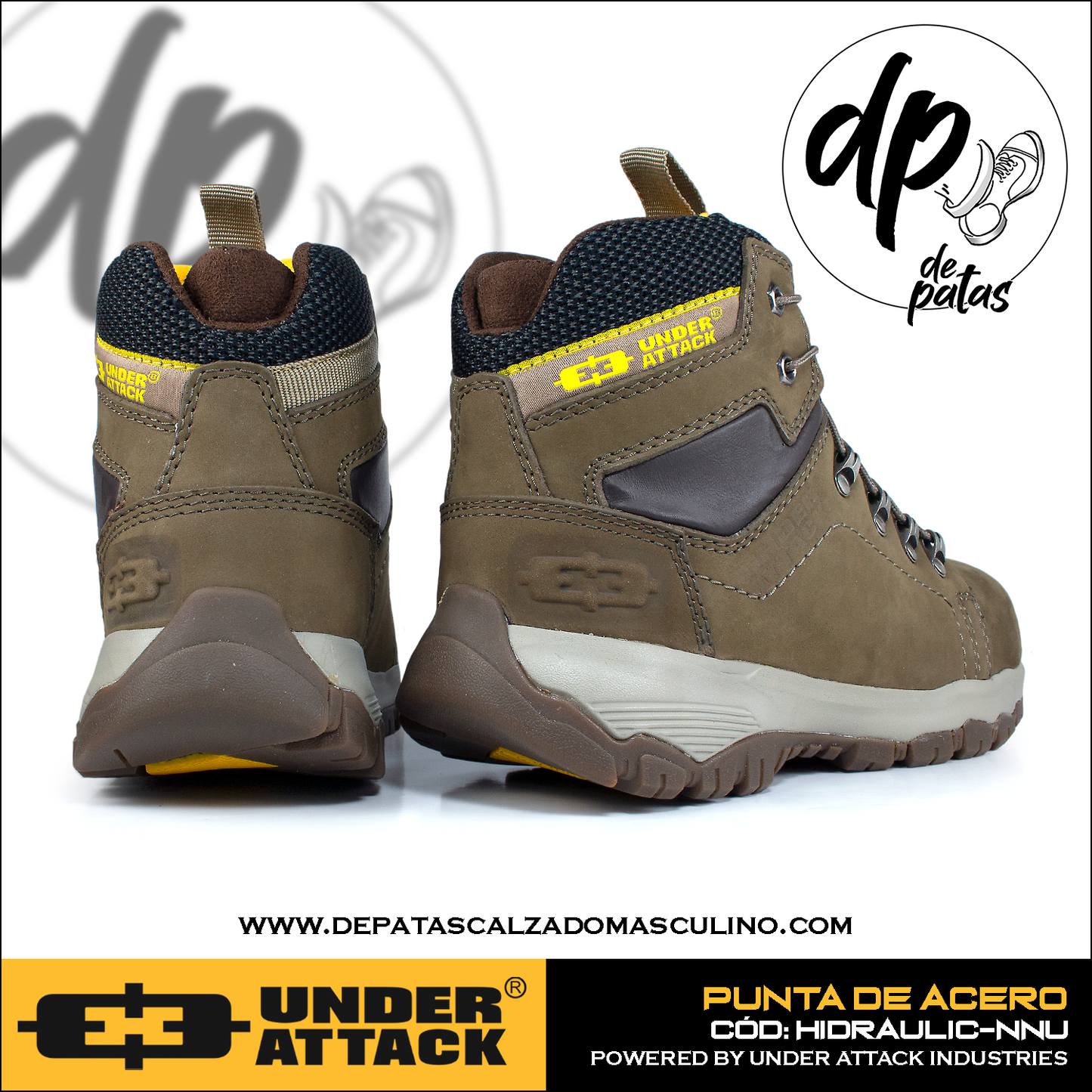 Under Attack botín con punta de acero (HIDRAULIC-NNU) horma exacta