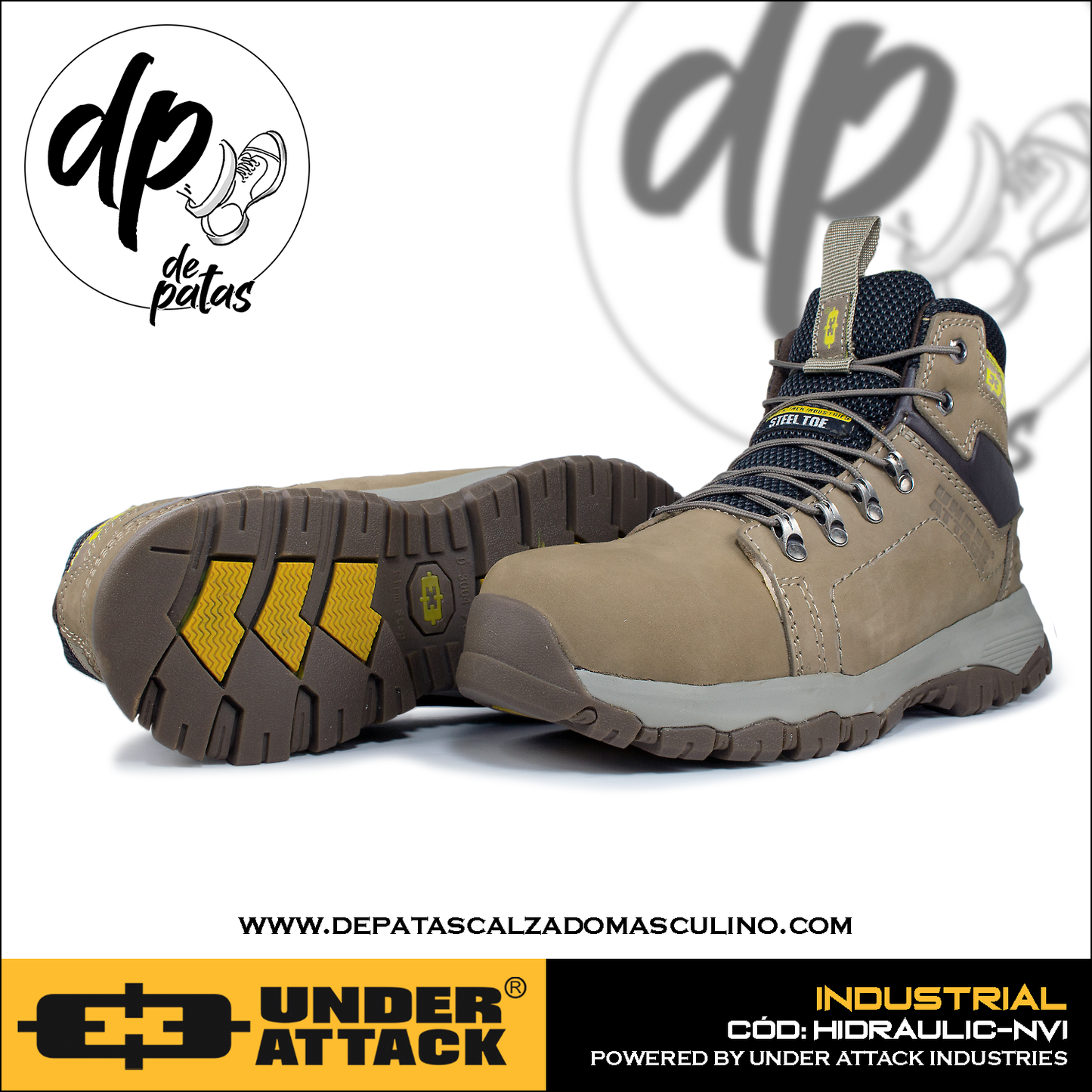 Under Attack botín industrial (HIDRAULIC-NVI) horma exacta