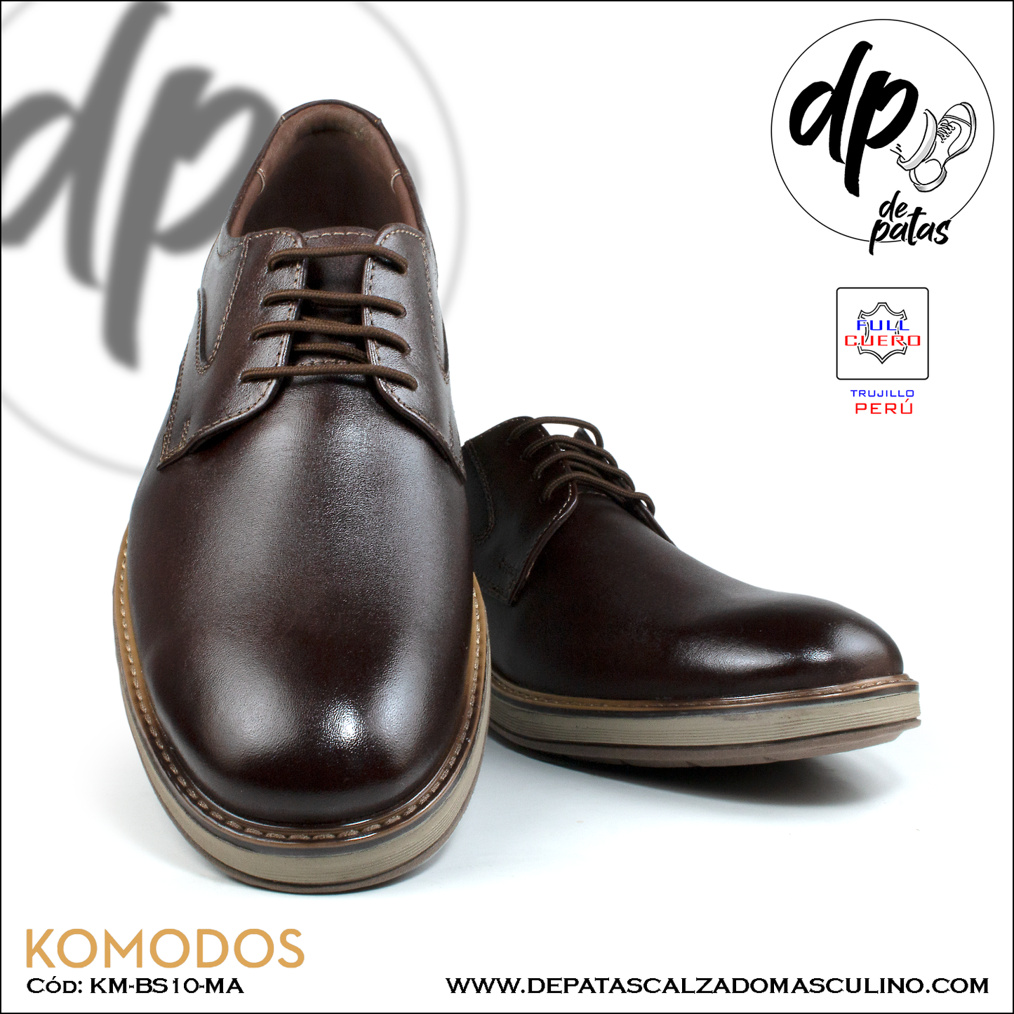 Calzado masculino, estilo casual, full cuero (KM-BS10MA) horma exacta