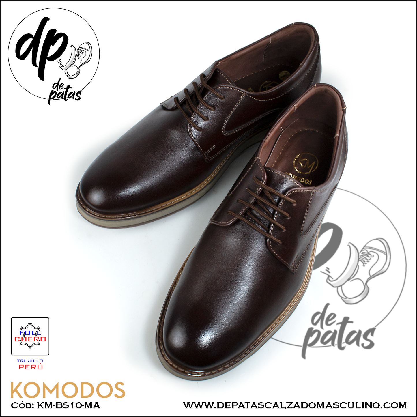 Calzado masculino, estilo casual, full cuero (KM-BS10MA) horma exacta