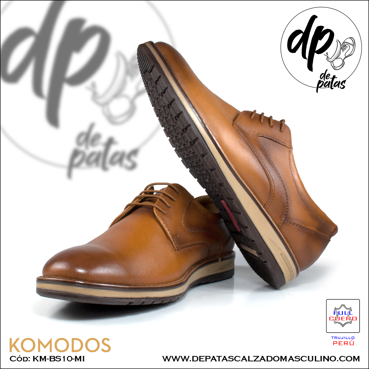 Calzado masculino, estilo casual, full cuero (KM-BS10MI) horma exacta