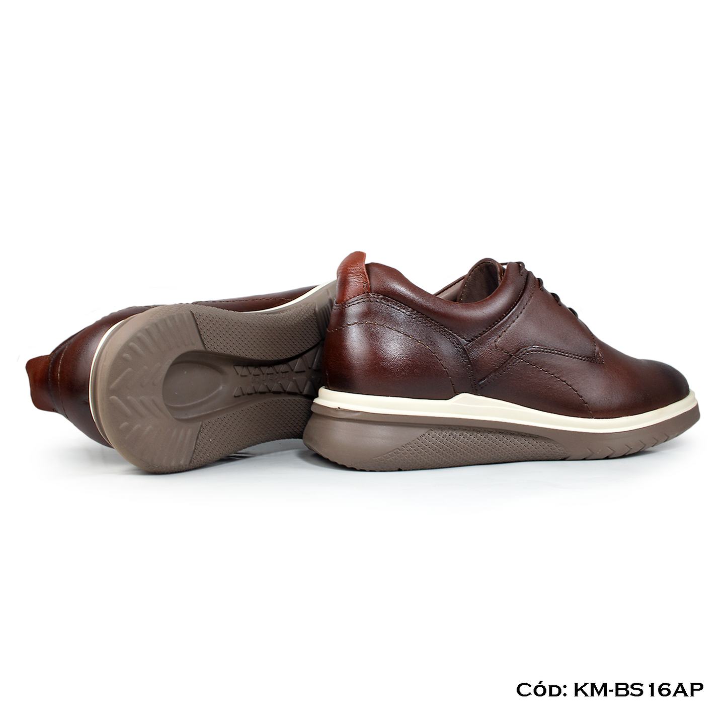 Derby Casual Cuero Natural Apache Suela Eva — Horma Exacta (KM-BS16AP)