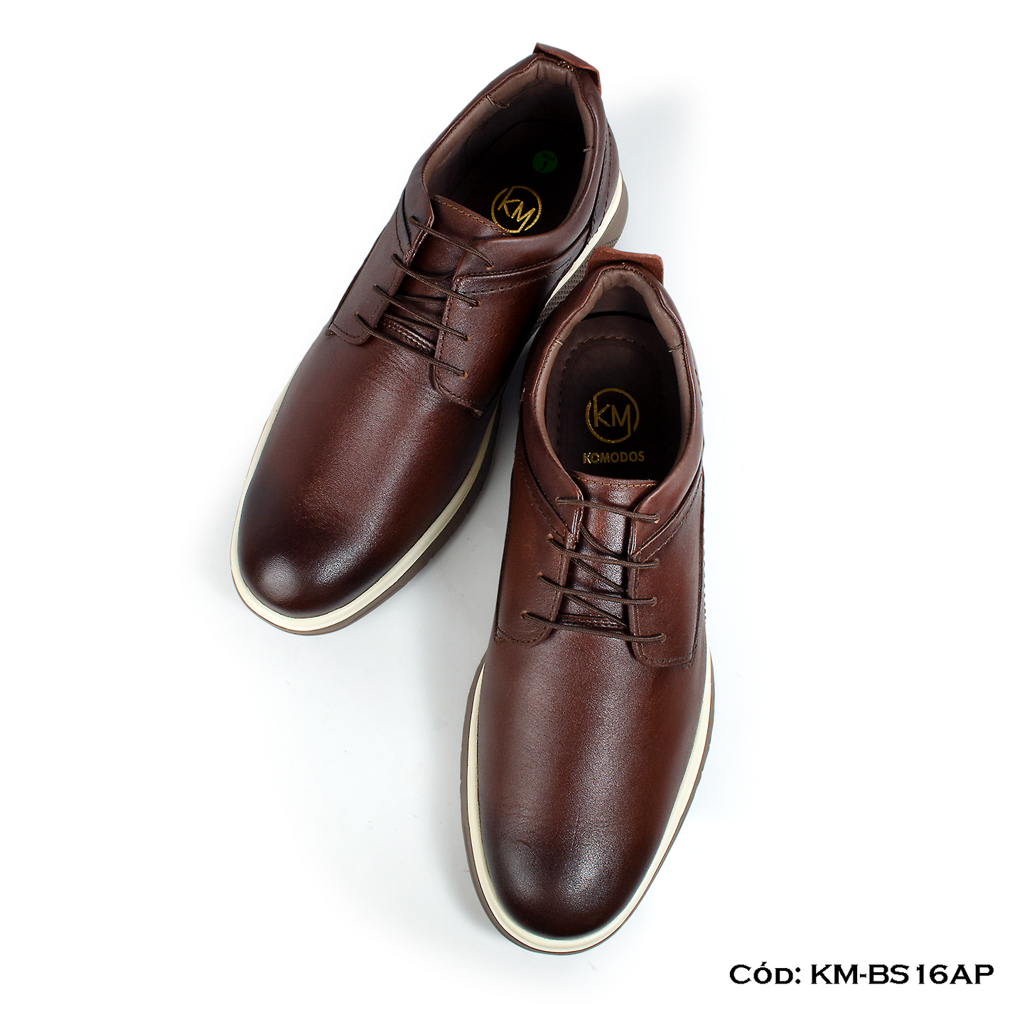 Derby Casual Cuero Natural Apache Suela Eva — Horma Exacta (KM-BS16AP)