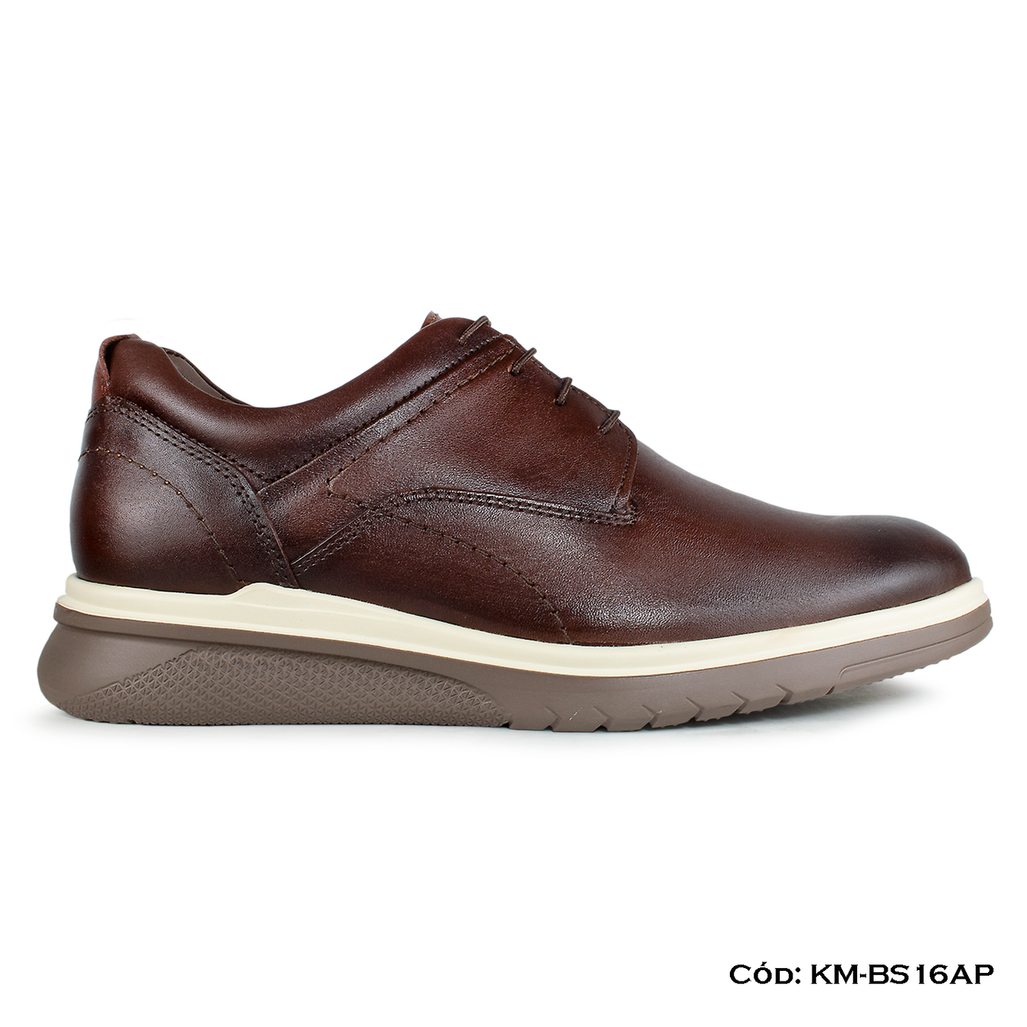 Derby Casual Cuero Natural Apache Suela Eva — Horma Exacta (KM-BS16AP)