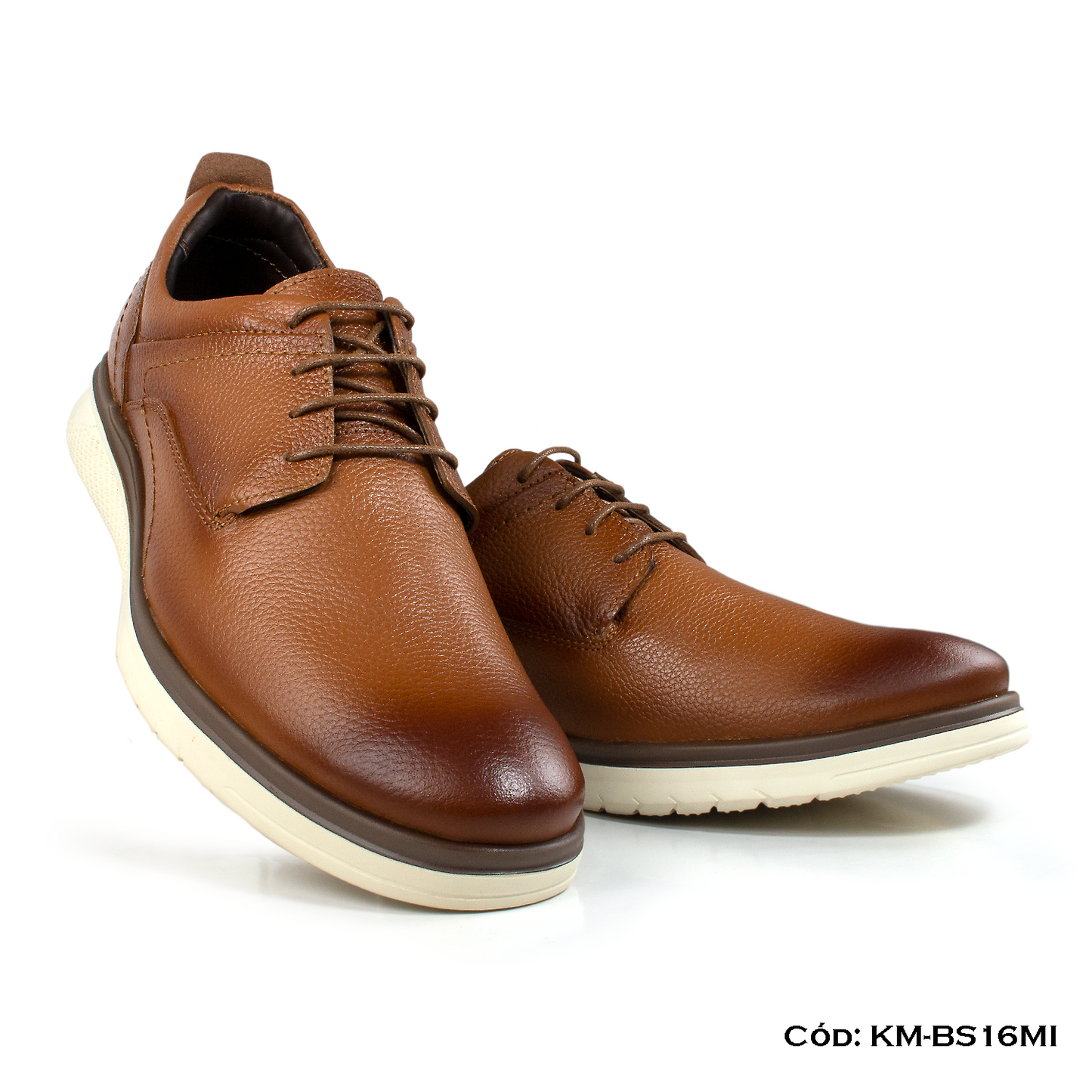 Derby Casual Cuero Natural Miel Suela Eva — Horma Exacta (KM-BS16MI)