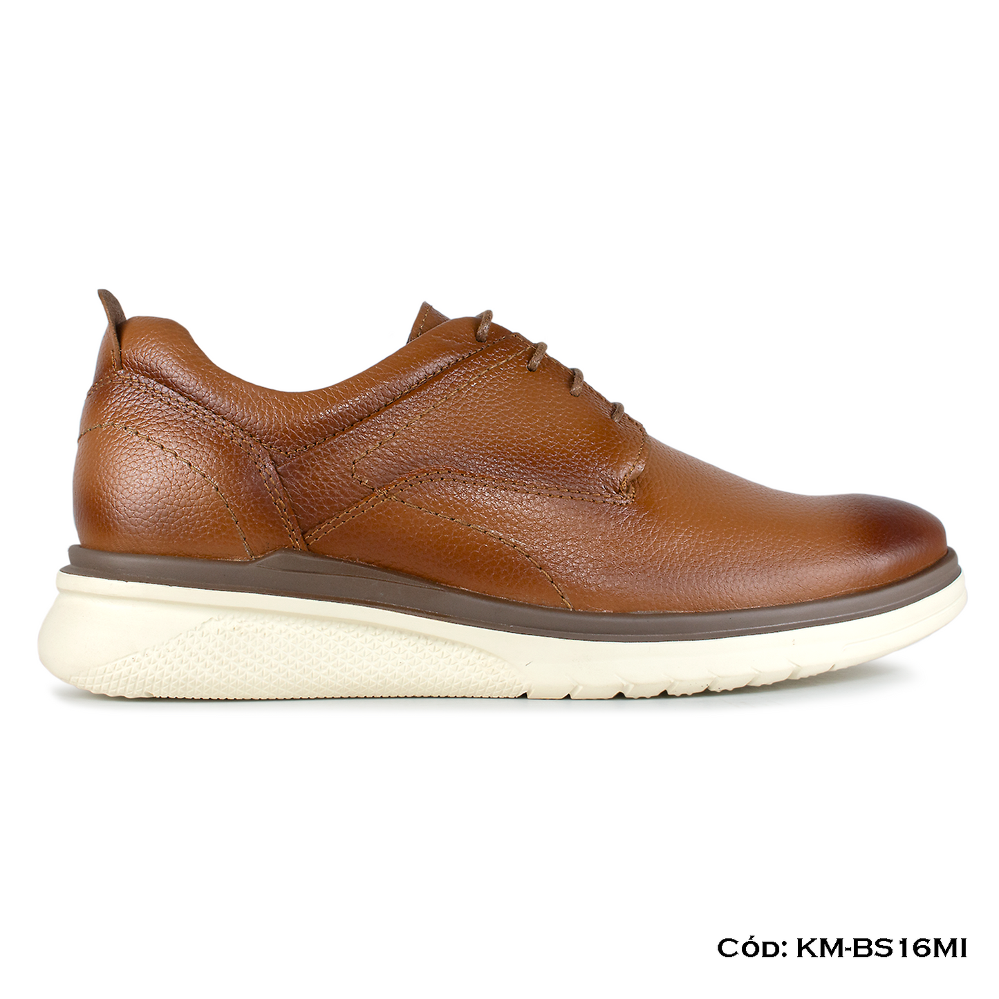 Derby Casual Cuero Natural Miel Suela Eva — Horma Exacta (KM-BS16MI)