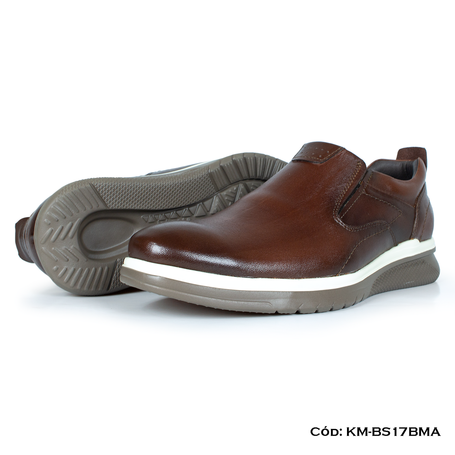 Mocasín Casual Cuero Lustrable Apache Suela Eva — Horma Exacta (KM-BS17BMA)