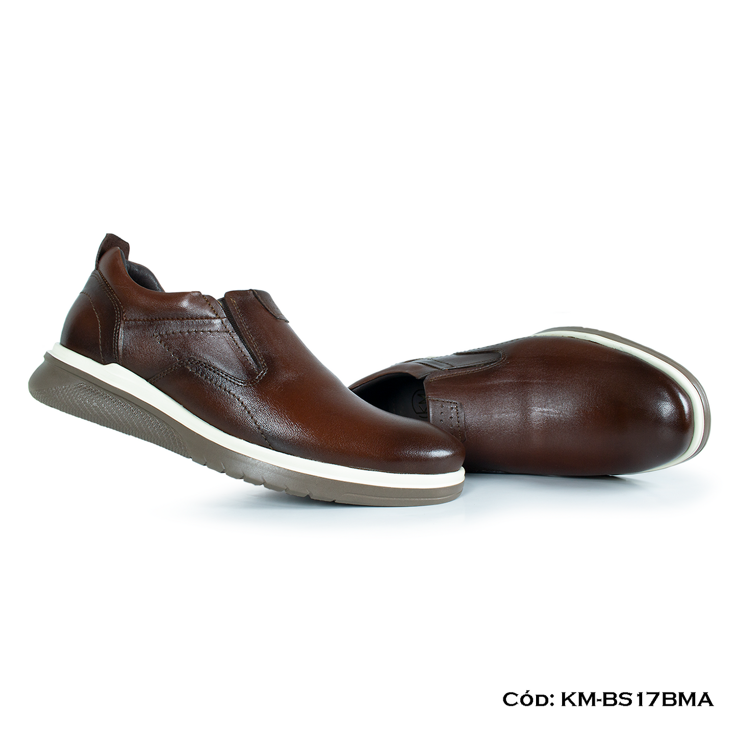 Mocasín Casual Cuero Lustrable Apache Suela Eva — Horma Exacta (KM-BS17BMA)