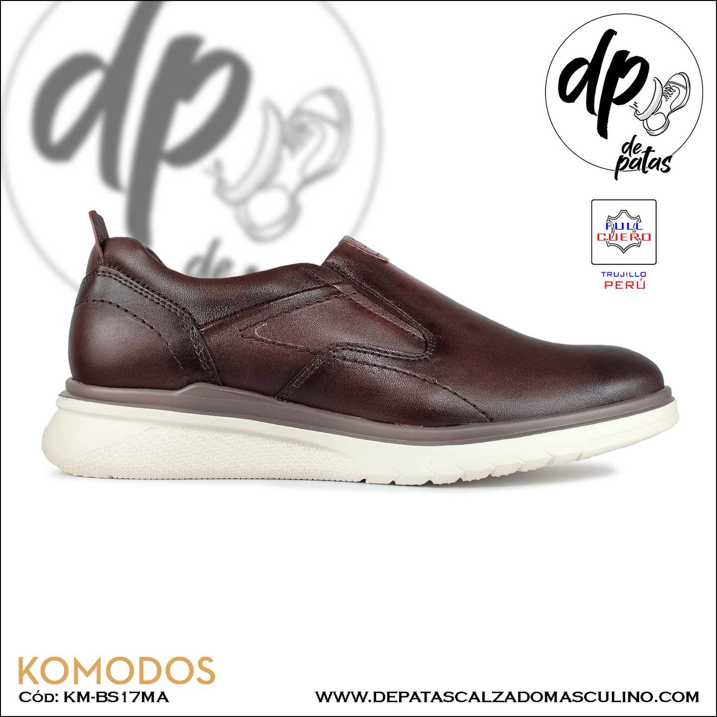 Calzado masculino, estilo casual, full cuero (KM-BS17MA) horma exacta