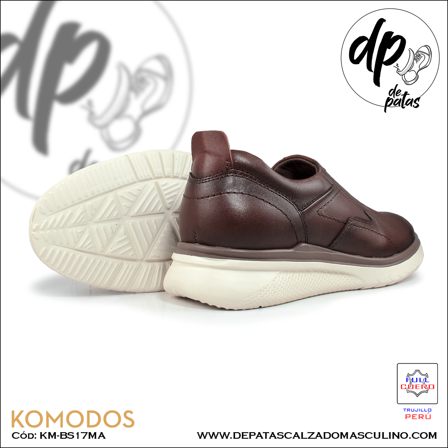 Calzado masculino, estilo casual, full cuero (KM-BS17MA) horma exacta