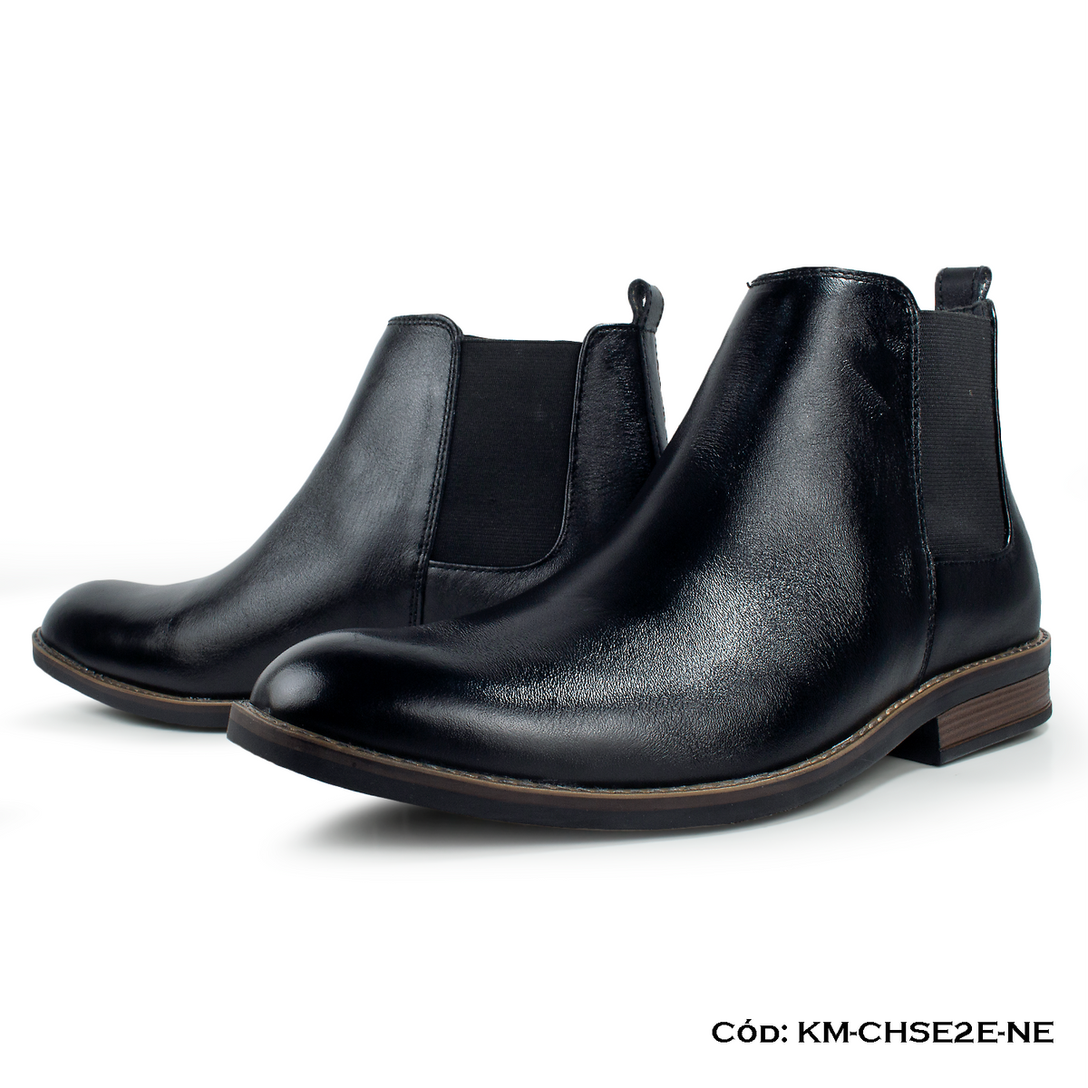 (KM-CHSE2E-NE) Chelsea Boot Cuero Natural Negro — Horma Grande
