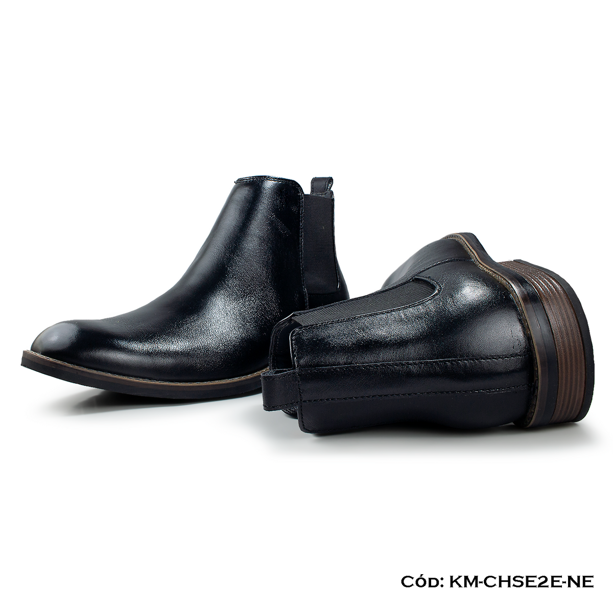(KM-CHSE2E-NE) Chelsea Boot Cuero Natural Negro — Horma Grande