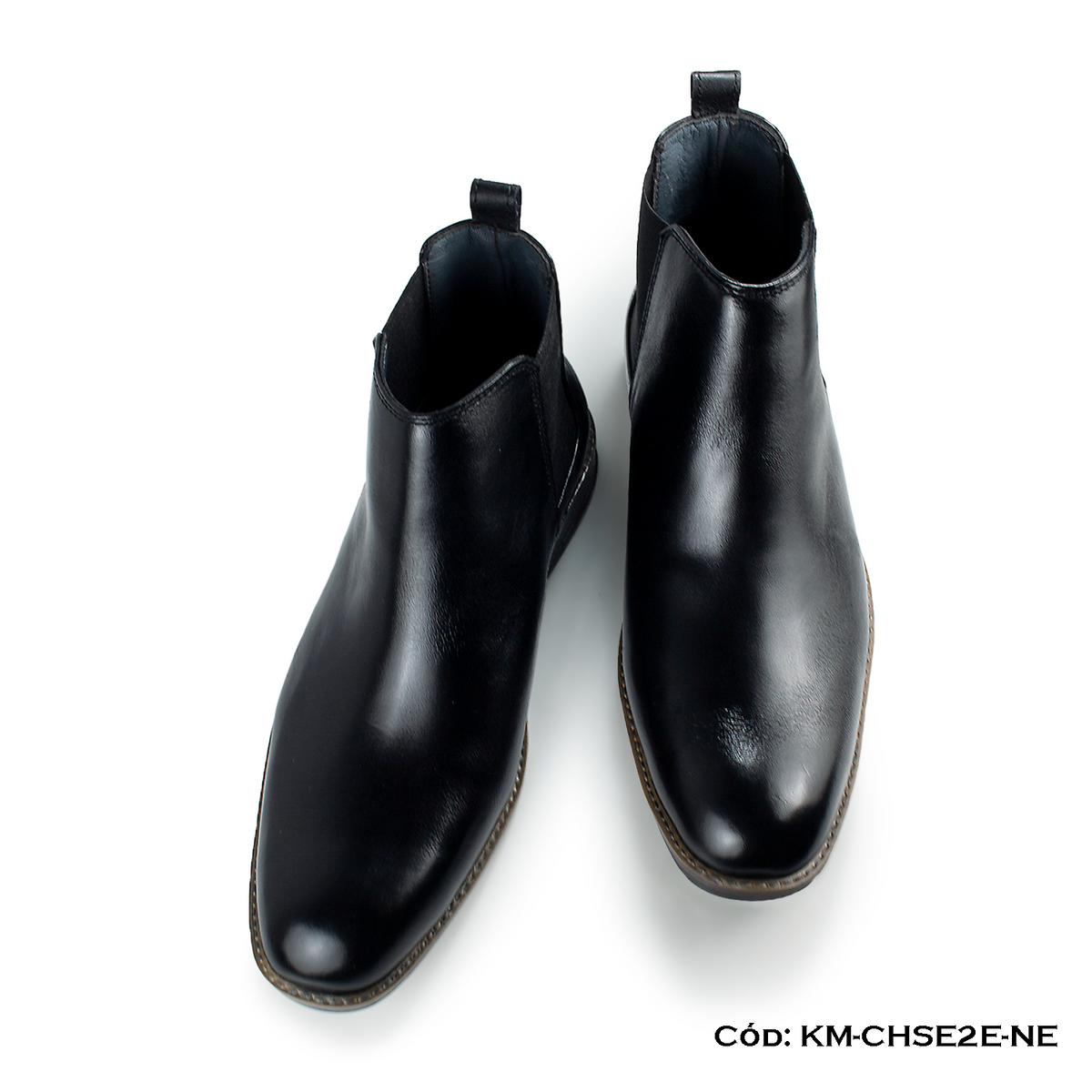 (KM-CHSE2E-NE) Chelsea Boot Cuero Natural Negro — Horma Grande