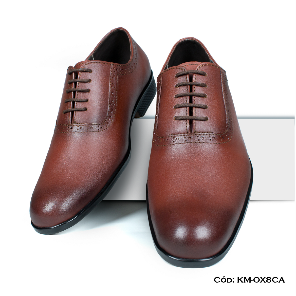 (KM-OX8CA) Calzado de vestir, estilo Oxford, cuero natural, caramelo, horma exacta | de patas