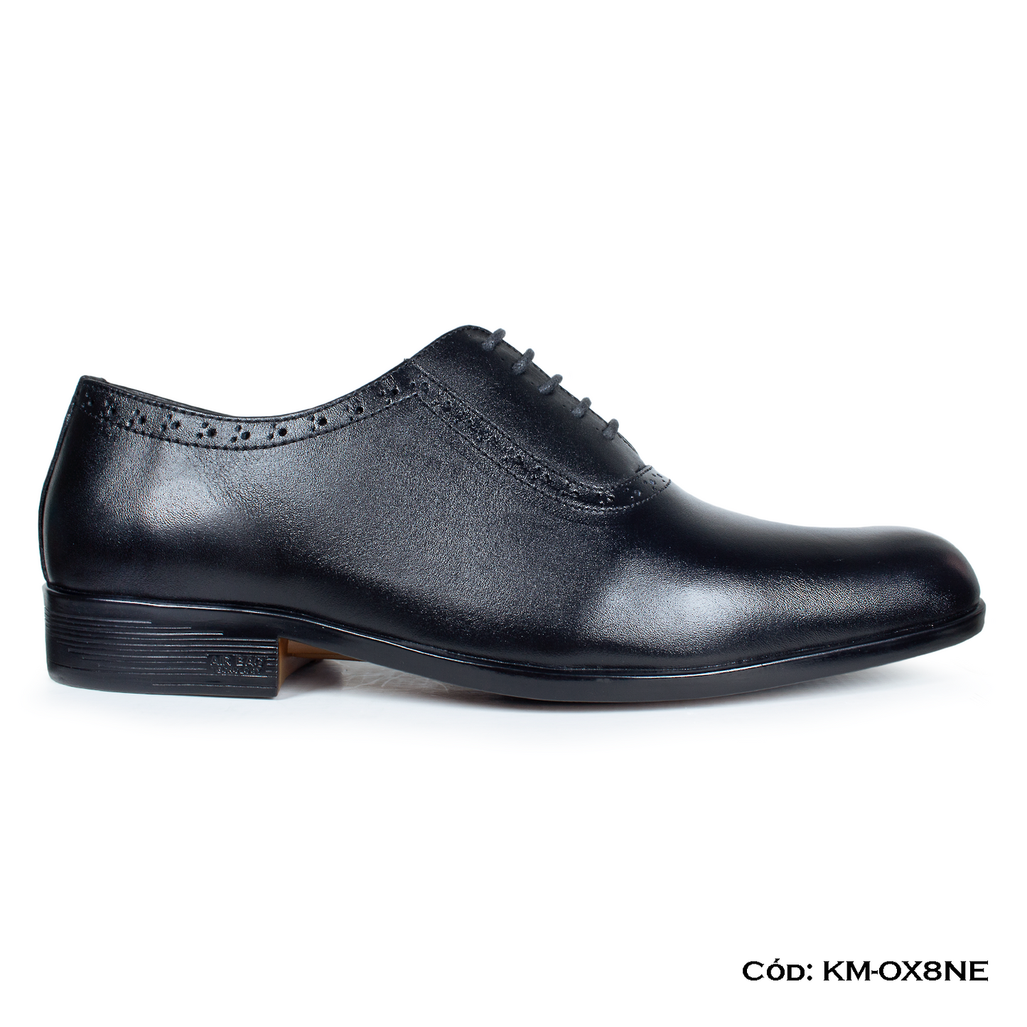(KM-OX8NE) Calzado de vestir, estilo Oxford, cuero natural, negro, horma exacta | de patas