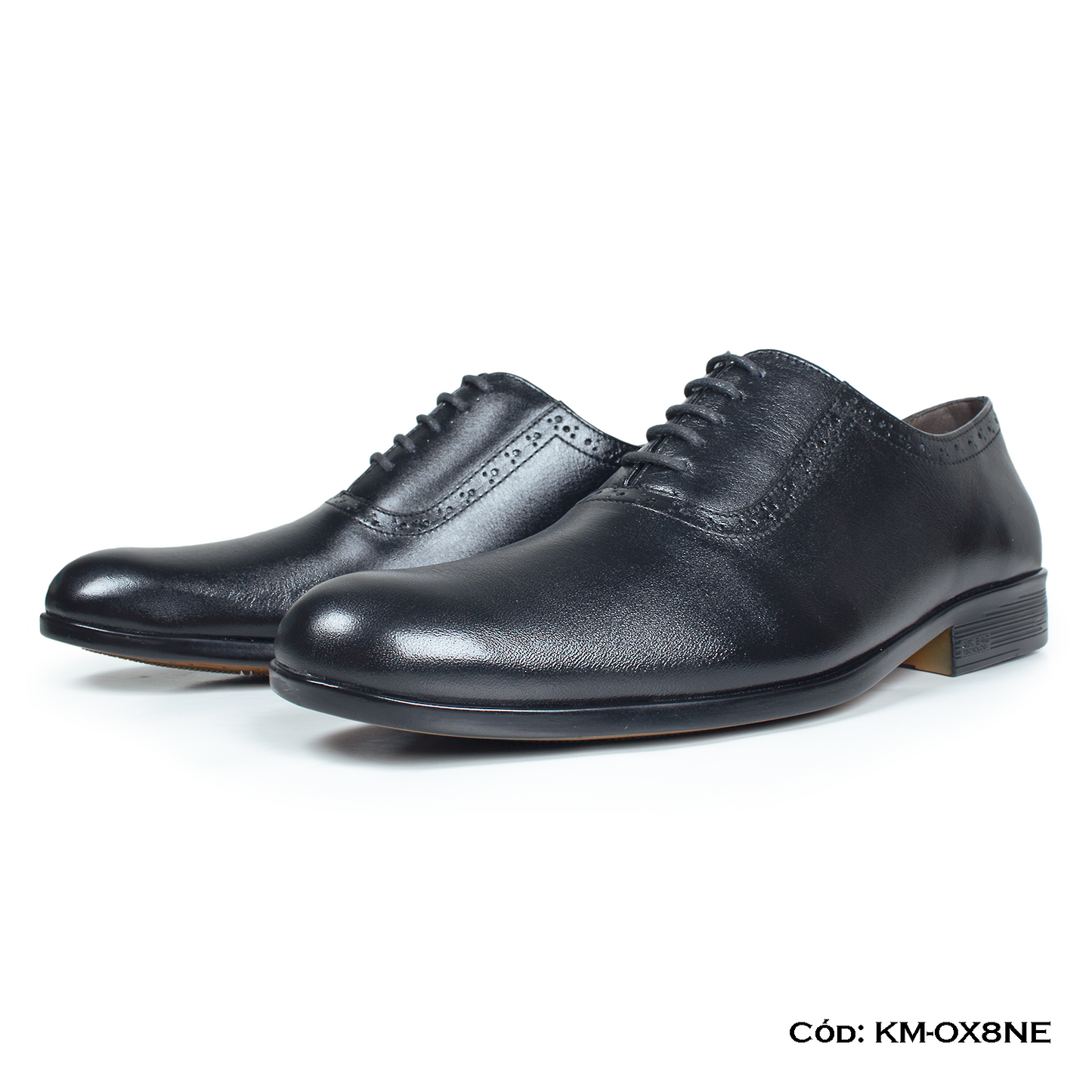 (KM-OX8NE) Calzado de vestir, estilo Oxford, cuero natural, negro, horma exacta | de patas