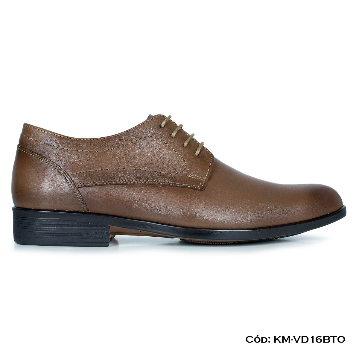 (KM-VD16BTO) Derby Cuero Lustrable Toffee Suela Caucho Bicolor — Horma Exacta